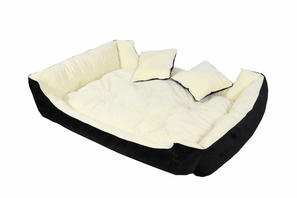 Hundebett schwarz & beige