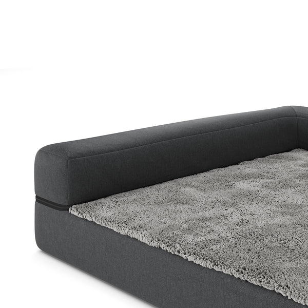 Hundebett orthopädisch WINSTON 120 x 80 cm grau