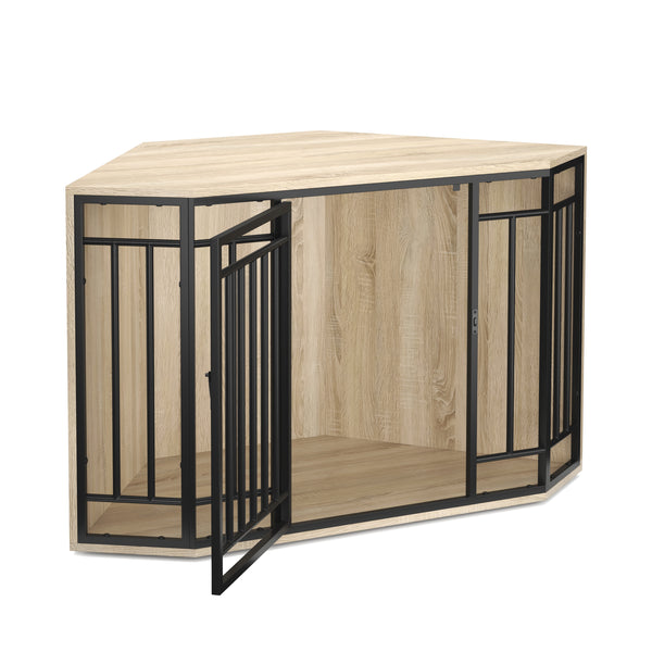 Hundebox 111 x 60 x 67 cm braun/schwarz