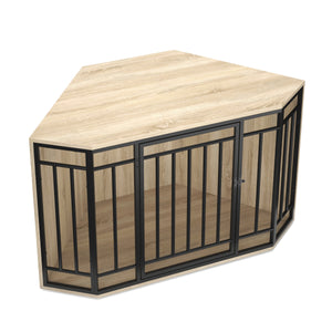 Hundebox 111 x 60 x 67 cm braun/schwarz