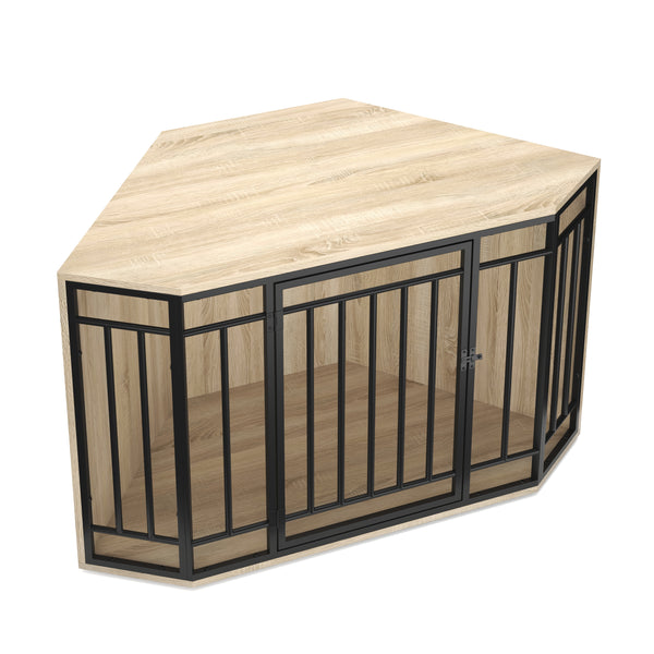 Hundebox 111 x 60 x 67 cm braun/schwarz