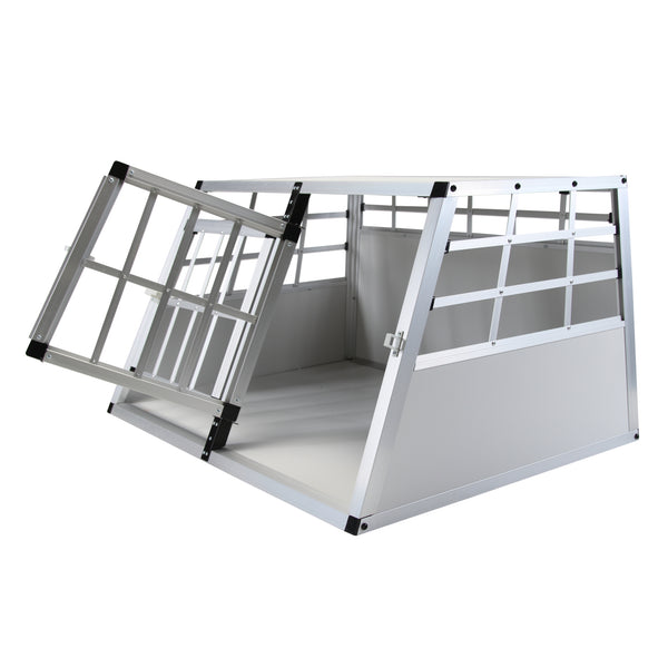 Cage pour chien en aluminium, double, petite, grise