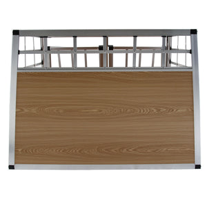Cage de transport pour chien en aluminium, double compartiment, grande taille, marron clair