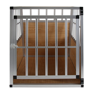 Cage pour chien en aluminium avec dossier incliné, grande, marron clair
