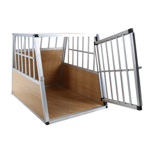 Cage pour chien en aluminium avec dossier incliné, grande, marron clair
