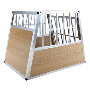 Cage pour chien en aluminium avec dossier incliné, grande, marron clair