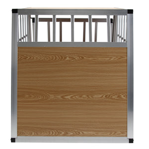 Cage pour chien en aluminium avec dossier incliné, grande, marron clair