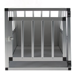 Cage pour chien en aluminium avec dossier incliné, petite, grise