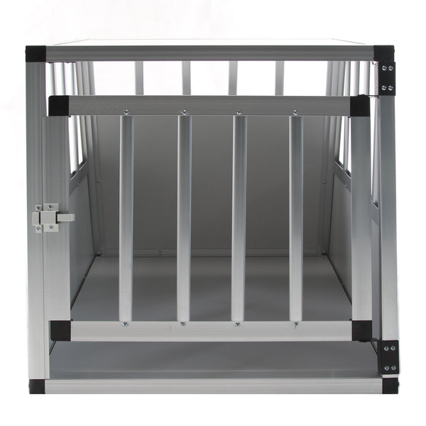 Cage pour chien en aluminium avec dossier incliné, petite, grise