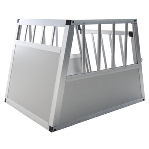 Cage pour chien en aluminium avec dossier incliné, petite, grise