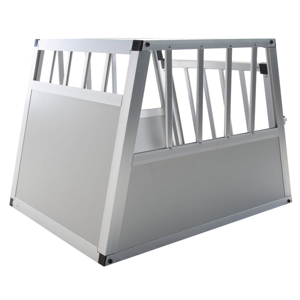 Cage pour chien en aluminium avec dossier incliné, petite, grise