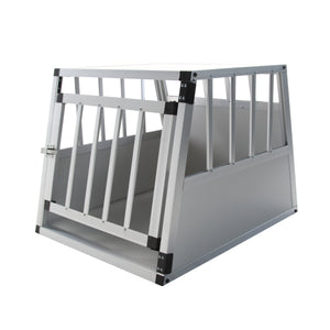Cage pour chien en aluminium avec dossier incliné, petite, grise