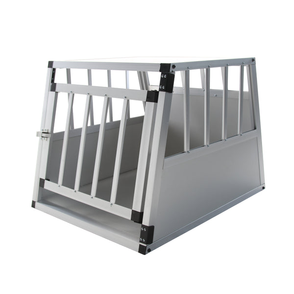 Cage pour chien en aluminium avec dossier incliné, petite, grise