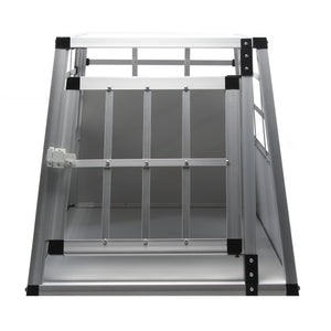 Petite cage pour chien en aluminium gris