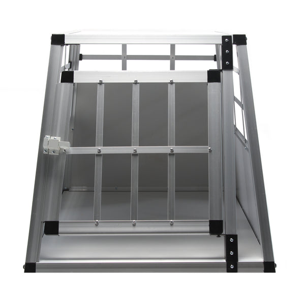 Petite cage pour chien en aluminium gris