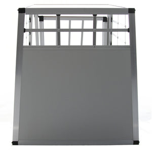 Grande trasportino per cani in alluminio grigio