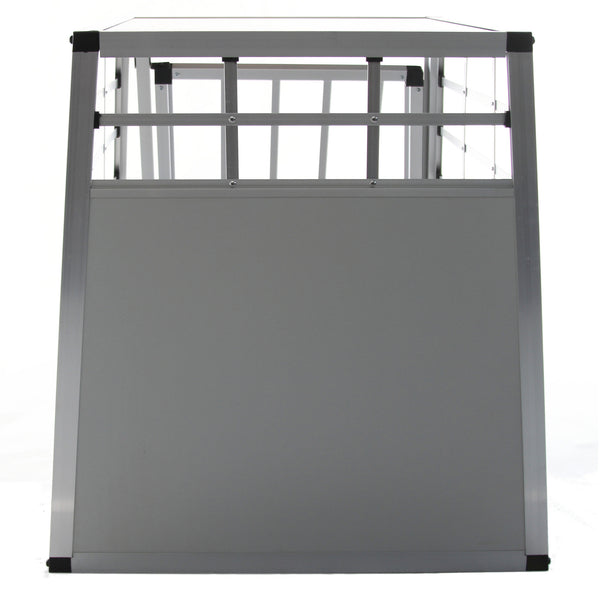 Grande trasportino per cani in alluminio grigio