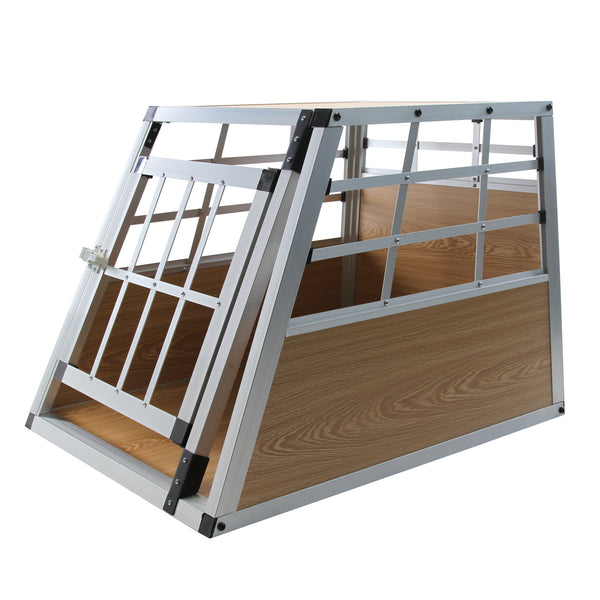 Petite cage pour chien en aluminium brun clair