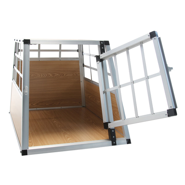 Petite cage pour chien en aluminium brun clair