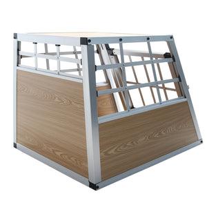 Petite cage pour chien en aluminium brun clair