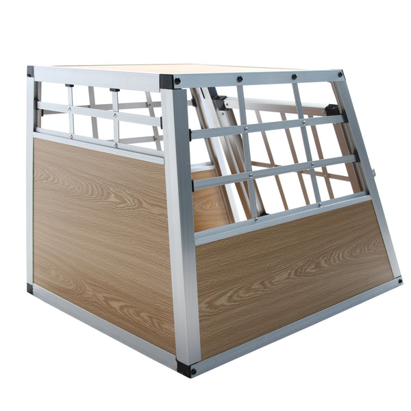 Petite cage pour chien en aluminium brun clair