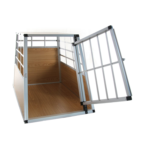 Alu Hundebox gross hellbraun