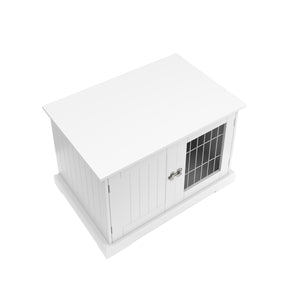 Hundehütte mit Tür 83 x 59 x 51 cm weiss