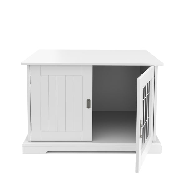 Hundehütte mit Tür 83 x 59 x 51 cm weiss