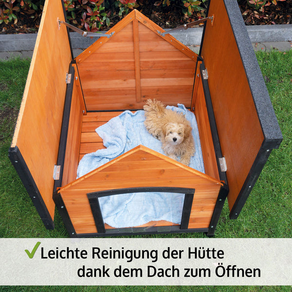Hundehütte Luna L Wetterfest mit Dachluke