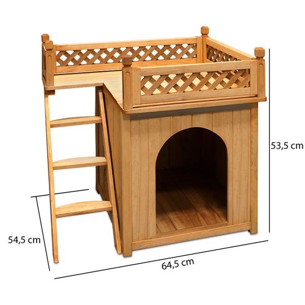 Hundehütte Hundehaus mit Balkon