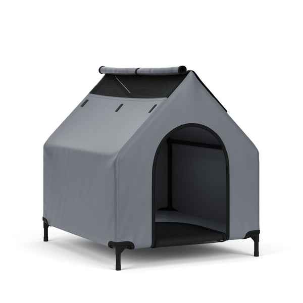 Hundehütte erhöht 90 x 65 cm anthrazit