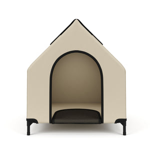 Hundehütte erhöht 90 x 65 cm beige