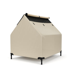 Hundehütte erhöht 90 x 65 cm beige