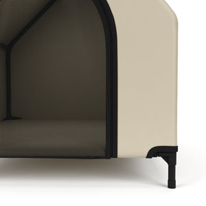 Hundehütte erhöht 90 x 65 cm beige