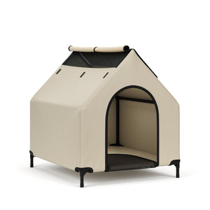 Hundehütte erhöht 90 x 65 cm beige