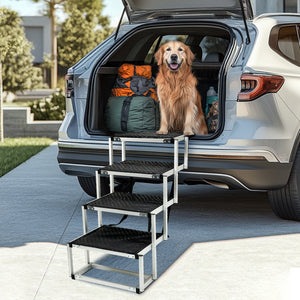 Hundetreppe faltbar mit 4 Stufen 77 x 44 x 64 cm