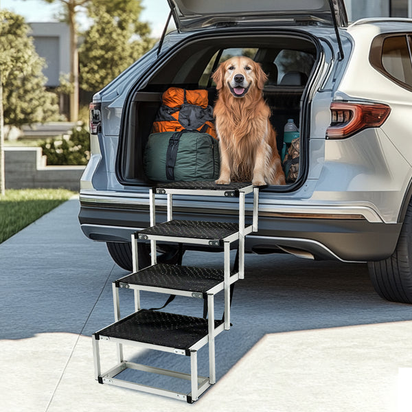 Hundetreppe faltbar mit 4 Stufen 77 x 44 x 64 cm