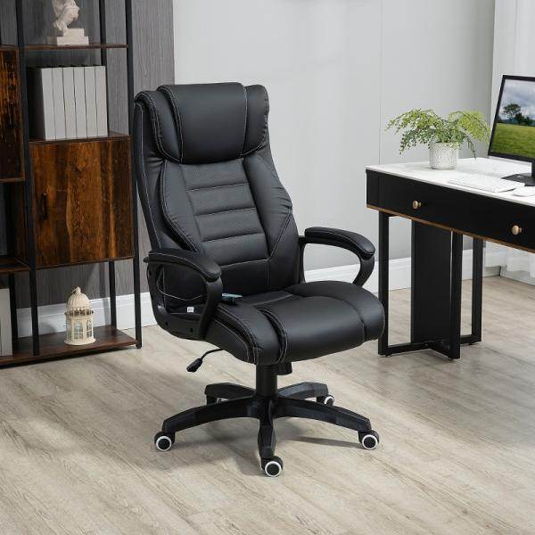 Massagebürostuhl Gamingstuhl 6 Vibrationspunkte schwarz