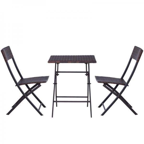 Bistroset Polyrattan 3 tlg. Sitzgarnitur Balkonset