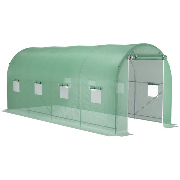 Gewächshaus 500x200x205cm Foliengewächshaus Tomatenhaus Tür mit Moskitonetz