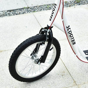 Kinderroller Scooter Tretroller Cityroller Kickscooter Kickboard mit Luftreifen Faltbar 16 Zoll Weiss