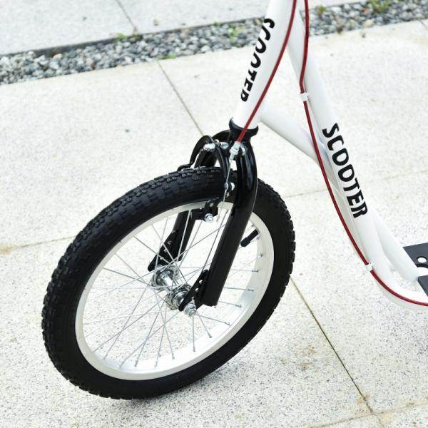 Kinderroller Scooter Tretroller Cityroller Kickscooter Kickboard mit Luftreifen Faltbar 16 Zoll Weiss