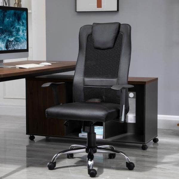 Bürostuhl Drehstuhl höhenverstellbar ergonomisch PU schwarz