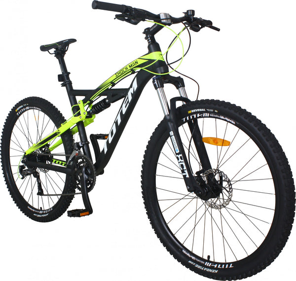 TOTEM vollgefedertes Mountainbike, schwarz/gelb - Rahmen: 46cm