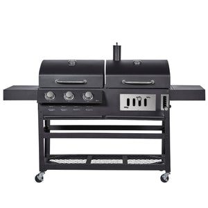 Kombigrill Gas 3+1 Brenner und Holzkohle BBQ