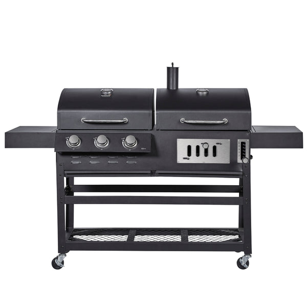 Kombigrill Gas 3+1 Brenner und Holzkohle BBQ
