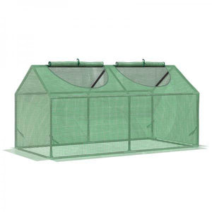 Foliengewächshaus mit Fenster PE Treibhaus Tomatenhaus Frühbeet 120 x 60 x 60 cm Grün
