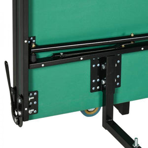 Tischtennistisch, in Originalgrösse, klappbar, 8 Räder, inkl. Schläger und Bälle, grün, 2,74 x 1,52 x 0,76 m