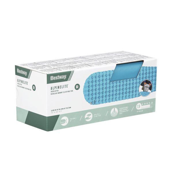 Matelas de couchage AlpineLite pour sac de couchage momie 183 x 51 x 7 cm