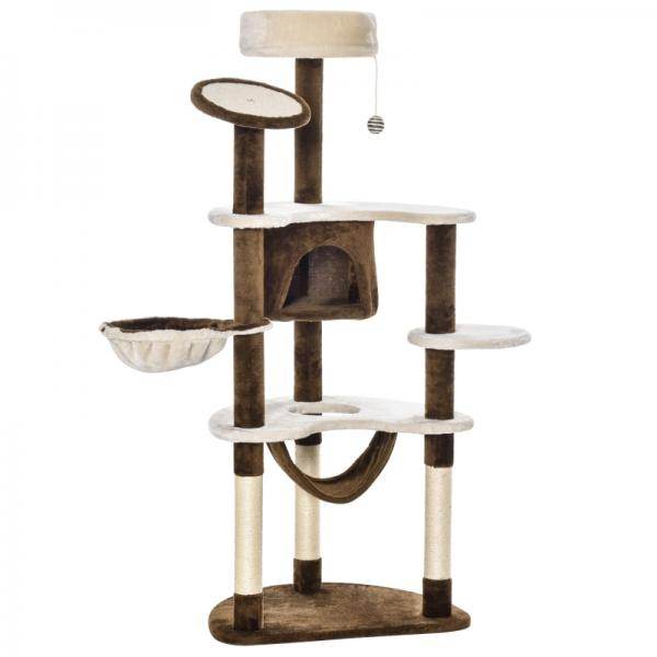 Katzenbaum Kletterbaum Kratzbaum Höhle Spielbaum Sisalsäulen Kaffeebraun